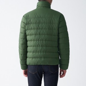 Quilted Down Jacket Custom Logo Puffer Coat For Men Winter Keep Warm