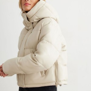 High Quality Puffer Cotton Padded  Short Down Jacket Coat For Women Custom