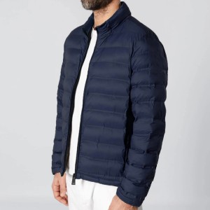Men’s Light Quilted Down Jacket Classic Stand Up Collar Down Coat