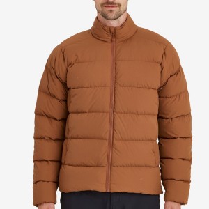 Men’s Puffer Jacket Solid Color Cotton Filled Coat Custom Wholesale