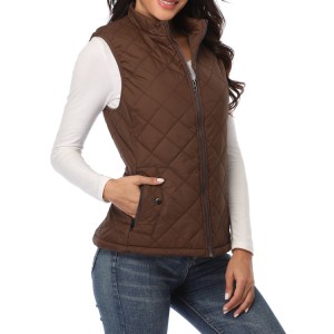 OEM Cotton Padded Vest Women’s Quilted Down Vest China Manufacture