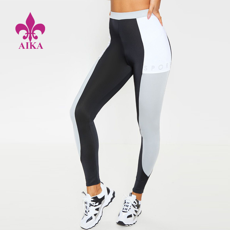 Custom Polyester Material Fashion Patchwork Skimmy Fitness Gym Yoga Women Leggings