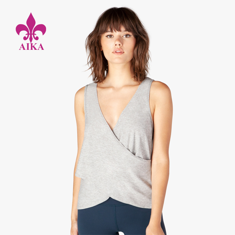 Top Quality Sportswear - Custom Cross-over Panels Reverse Direction Lightweight Tank Women Yoga Tank Top – AIKA