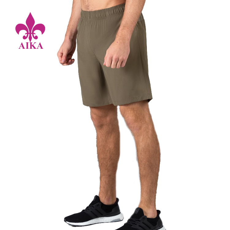 100 Polyester Gym Wear 8 Inches Khaki Athletic Clothing Wholesale Mens Shorts