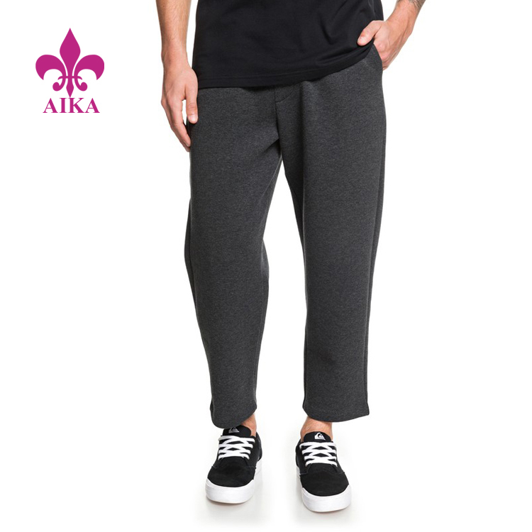 Cheap Wholesale Custom Cropped Ankle Length Fit Sports Gym Sweatpants Joggers for Men