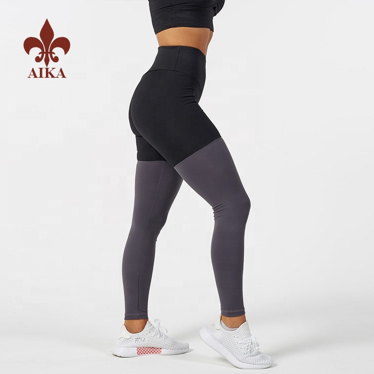 Wholesale Custom activewear high waisted polyester spandex workout fitness yoga leggings for women