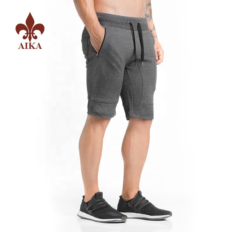 High quality Wholesale cotton polyester knitted fabric custom fitness men’s running gym shorts