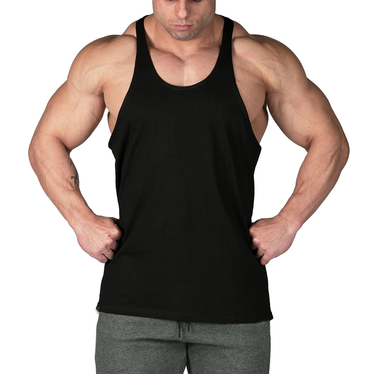 Hot Sale Logo Print Quick Dry Polyester Spandex Fitness linne för män