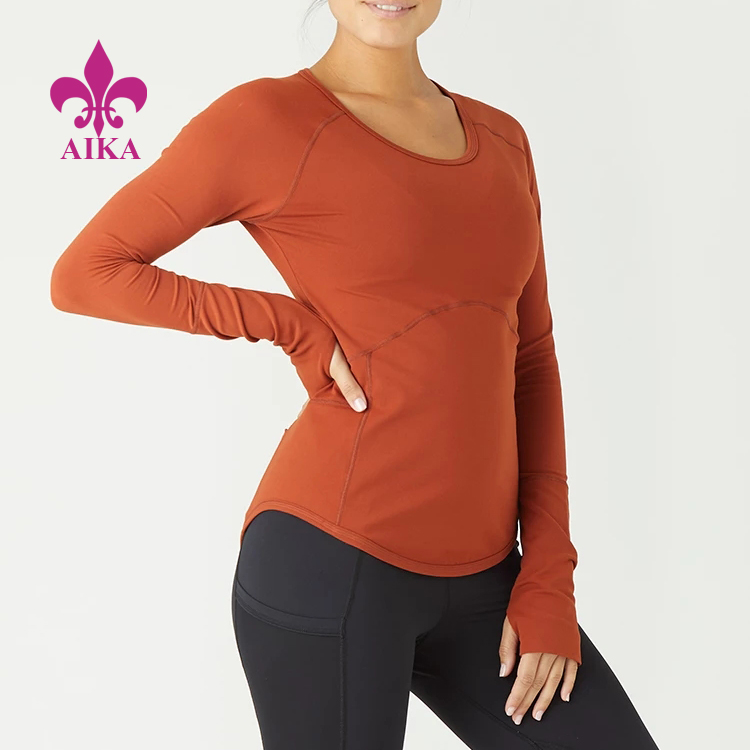 Autumn Gym Wear Compression Long Sleeve T Shirts For Women Sports Training
