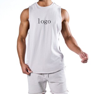 High Quality French Terry Cotton Cut Off Arm Hole Men Custom Blank Gym Workout Tanks Top