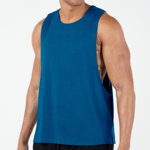 Wholesale Loose Fit Custom Logo Printing Drop Arm Gym Sports Tank Top For Men