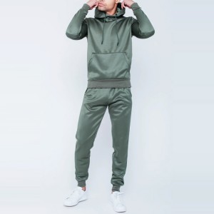 High Quality Polyester Slim Fit Sweatsuit Custom Contrast Tape Tracksuit For Men