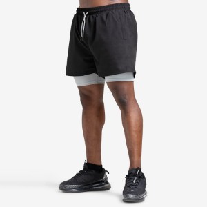 Factory Price Quick Dry Custom Athletic 2 in 1 Running Workout Gym Shorts For Men