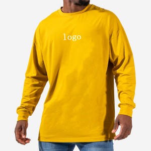 High Quality Custom Printing Workout Cotton Oversized Long Sleeve T Shirts For Men