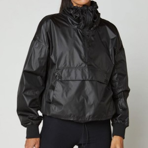 High Quality 100%Polyester Quarter Zipper Outdoor Windbreaker Gym Jacket For Women