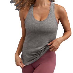 Ladies Fitness Blank Sports Loose Fit Open Back Women Custom Yoga Gym Tank Tops