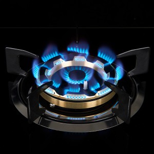 Home Appliance Tempered Glass 3 Burner big power with brass burner caps Built In Gas Hob