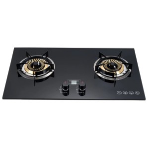 High Quality Gas Stove 2 burner gold steel cap With Timer safe for home use home appliance Factories