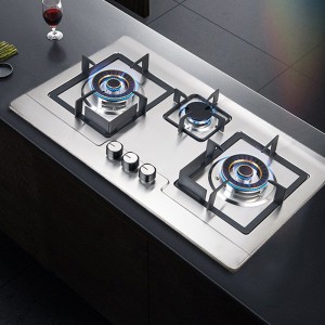 High quality stainless steel cooktops 3 burner stove durable fashion design metal knob