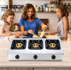 Professional manufacturer Gas Stove with 3 Honeycomb Golden ABS Knob Piezo Portable Burner Gas cooker