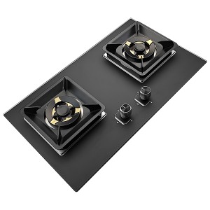 Hot selling  Nano Glass built in double burner gas hob gas stove