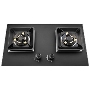 Hot selling  Nano Glass built in double burner gas hob gas stove