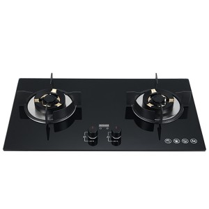 Tempered Glass Kitchen Appliance 2 Burner with timing function Built-In Gas hob gas stove