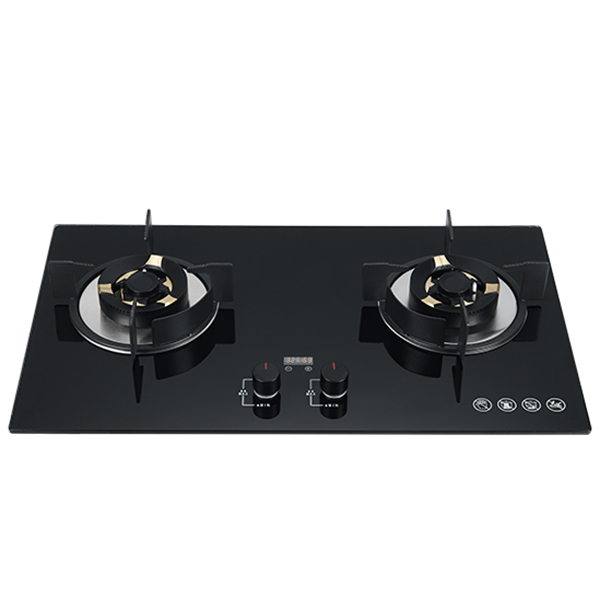 Tempered glass built in gas hob with timing function gas cooktop