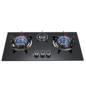 3 burner glass 7mm tempered top LPG NG gas stove low consumption and high efficiency
