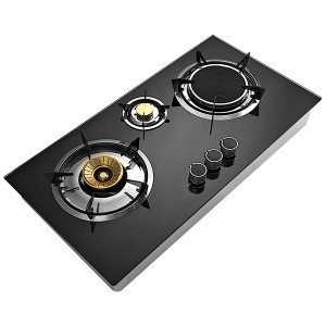 Indonesian market Fashion Kitchen Home Table Top 7mm Temperate Glass 3 Burner infrared burner Gas Cooker Stove
