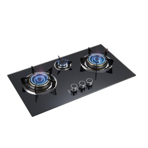3 burner glass 7mm tempered top LPG NG gas stove low consumption and high efficiency