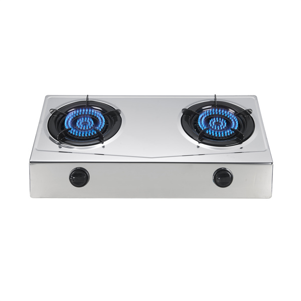 Big power gas stove kitchen appliance home use stainless steel two burner gas cooker