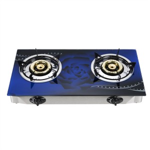 Portable gas stove 2 brass burner LPG  Customized pattern professional skill