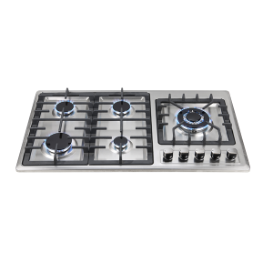 Modern Stainless Steel 5 burner Appliances Kitchen LPG Build In Gas Hob  Sabaf  Burner Easy To Clean Cast Iron Pan Support
