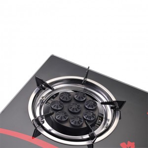 Top Toughened Glass Gas Stove With Cast Iron Burner Brass cap 8 head Burner For Strong Fire and Save energy gas cooker
