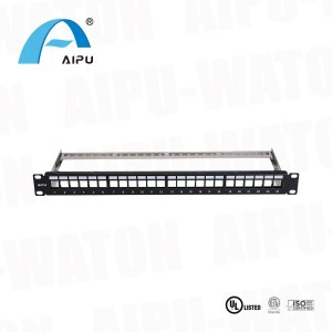 1u 19inch 24 Ports Shielded FTP RJ45 Patch Panel Rack Mount Unloaded Blank with Ground Wire