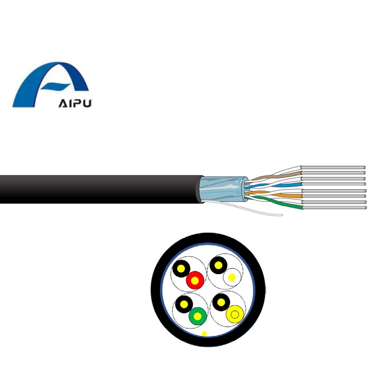 Aipu BMS Control Cable Audio BS EN 60228 50290 Sound Cable 4 Pairs 8 Cores Twist Pair Cable