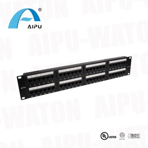 Pusa.5e Network 2u Unshielded UTP 48 Ports Patch Panel Rack Mount para sa Structured Cabing Cabinet