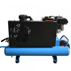 10 Gal.6.5 HP Portabel Gas-Powered Kembar tumpukan Air Compressor kalawan Diwangun-Dina handles