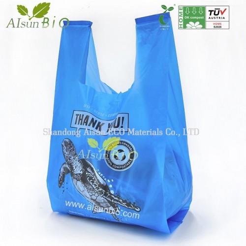 2019 Latest Design Biodegradable Shopping Bag, Biodegradable T-Shirt Bag, Plastic Bag, En13432 Certificate, Bpi Certificate