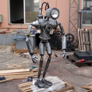 Vintage metal iron steam punk style robot model
