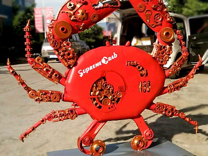 Customized metal crab lobster sculpture for US customer