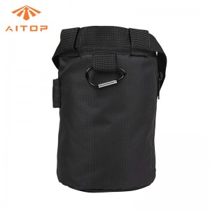 Black Waterproof Chalk Bag with Carabiner Clip for Outdoor Activities