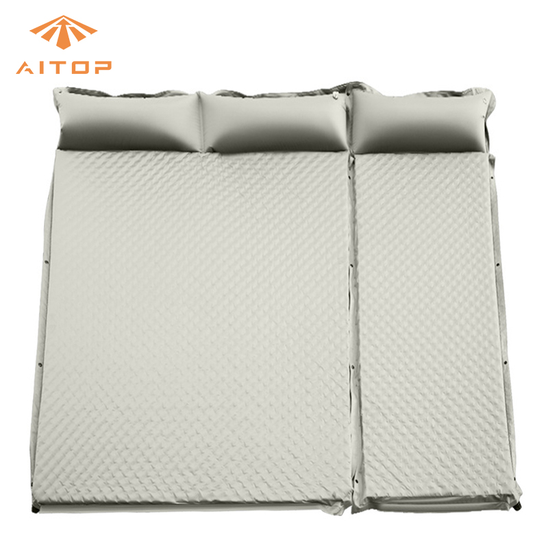 Camping double sleeping pad with automatic inflatable pump 5