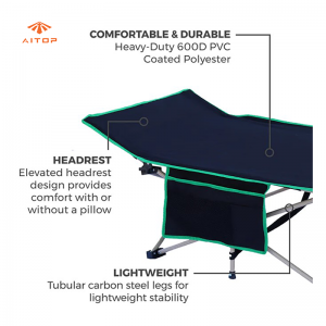 Sturdy Folding Camping Sleeping Bed Tent Cot with Pillow