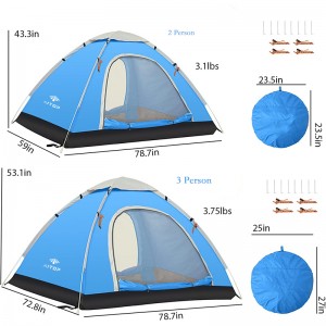 2/3 Person Camping Lightweight Instant Popup Tent