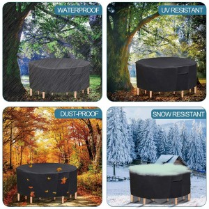420D Oxford cloth outdoor waterproof sunscreen round table cover