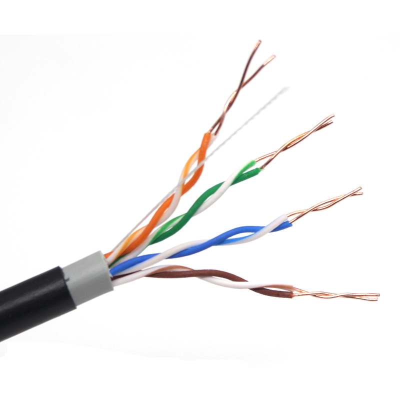 Cable de comunicación de cable LAN impermeable al aire libre Cat5e Cable de red de cableado Cat5e