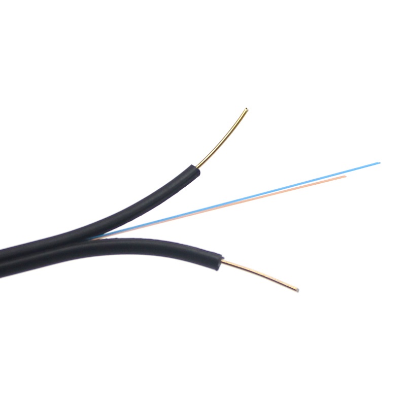 2 núcleos monomodo con 2 cables de derivación FRP FTTH GJXFH paralelos Cable de fibra óptica
