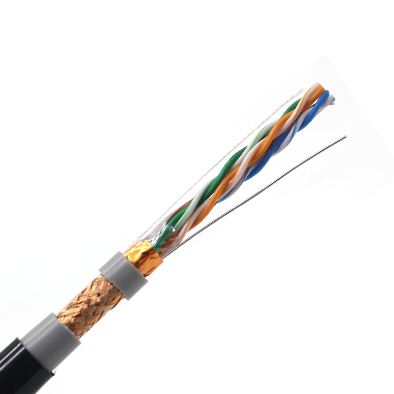 Cable de red Sftp de 4 pares 24awg CAT5E Cable de red Sftp resistente a los rayos UV